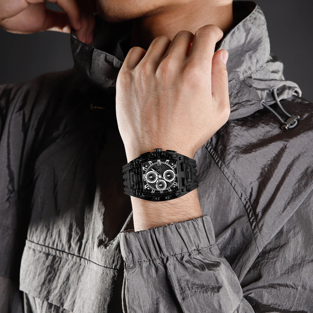 Carlington Nitro Analog Chronograph Men’s Polyurethane Strap Wrist Watch | Quartz Movement | Water & Shock Resistant Watch for Men | Casual & Formal Wear - CT_7105