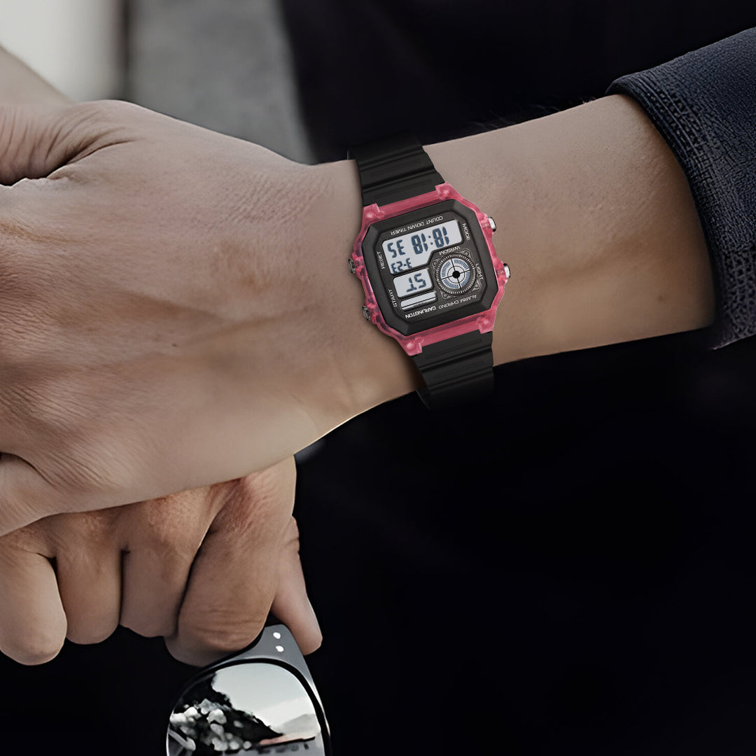 Carlington Endurance Series Digital Sports Watches For Men & Women - CT_9079 Red-Black