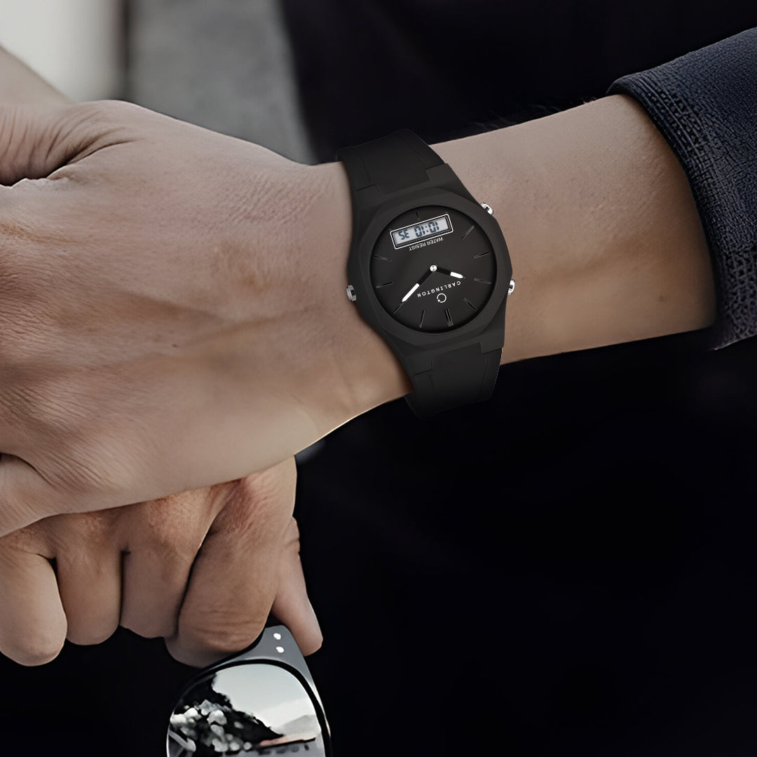 Carlington Endurance Series Analog-Digital Sports Watches For Men And Boys - CT_9145 Black