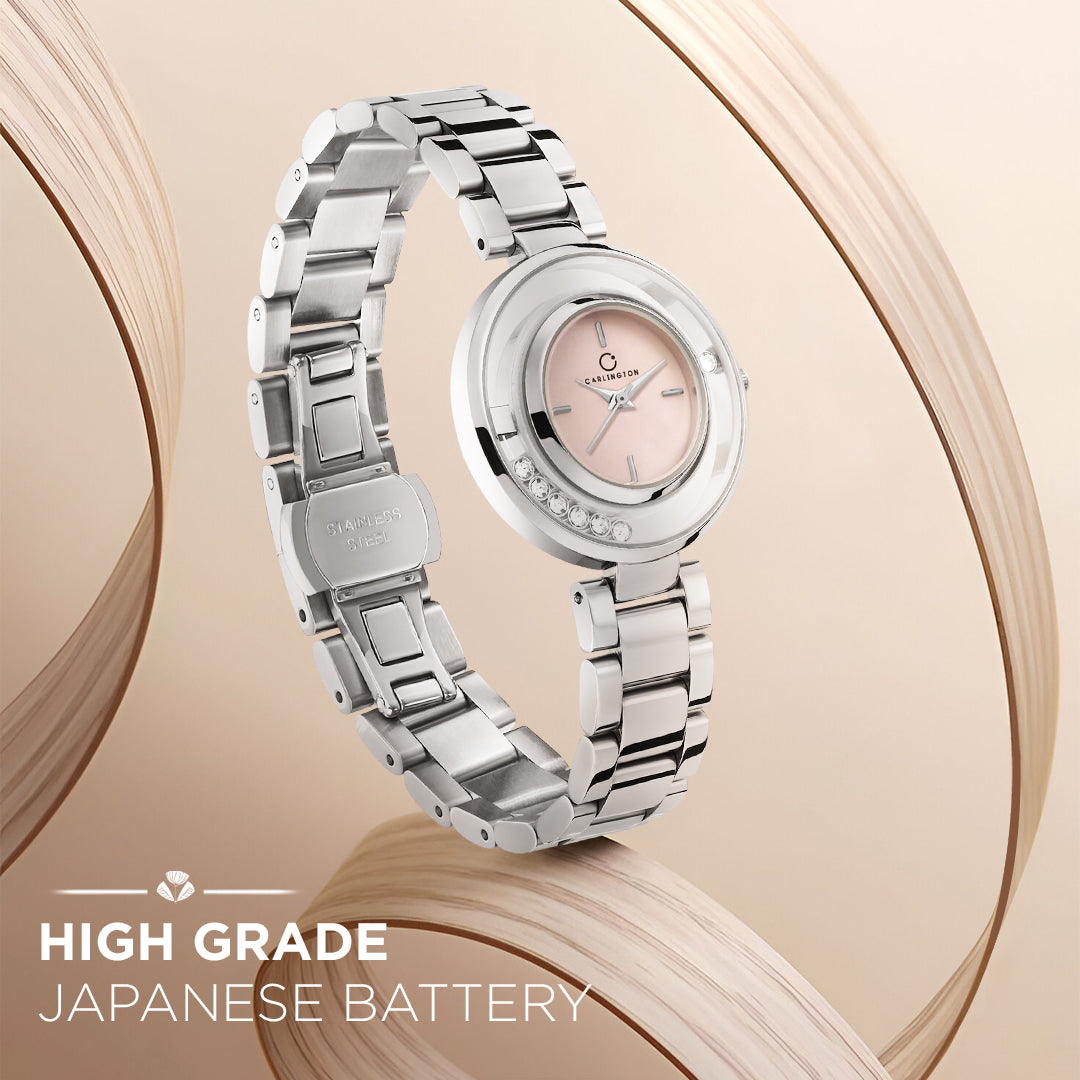 Carlington Diva Series Analog Women Wrist Watches with Stainless Steel Chain Strap | Premium Fashion Watches for Ladies | CT - 119