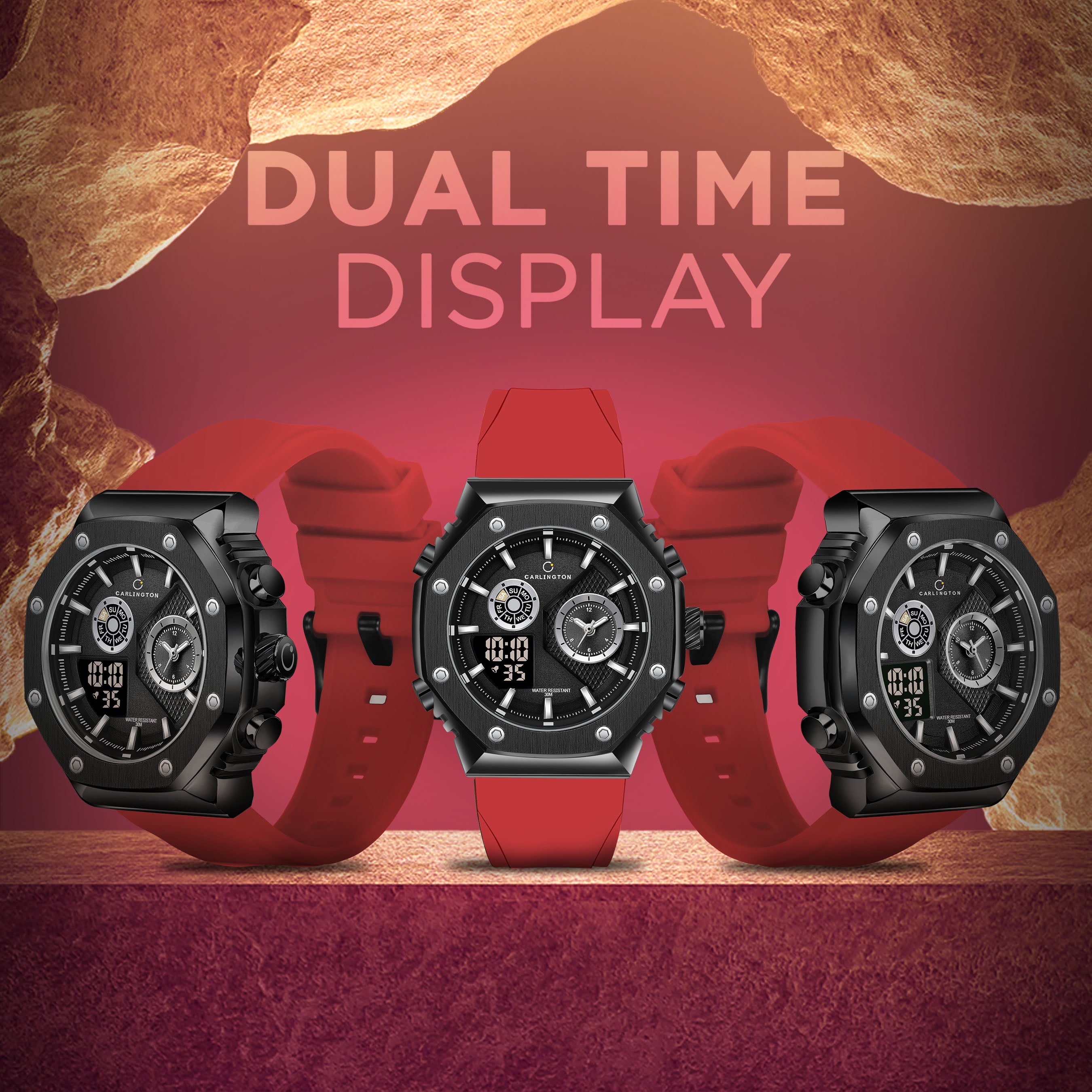 Exclusive 7711 Red Analog Wrist Watch