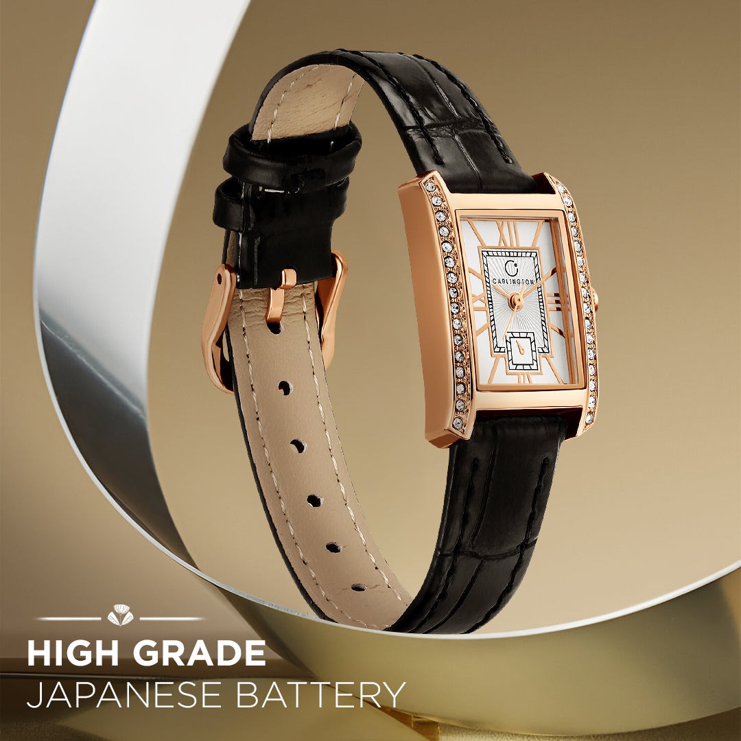 Carlington Aura Series Analog Women Wrist Watches with Premium Leather Belt Strap | Premium Fashion Watches for Ladies | CT - 204