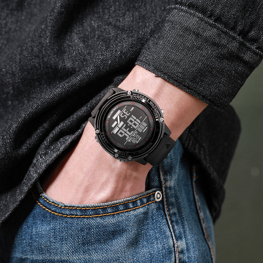 Carlington Velocity Series Analog-Digital Sports Watches for Men and Boys with Alarm, Stopwatch, Backlit Display, Dualtime, Silicone Rubber Strap, Water & Shock Resiatant - CT_8125