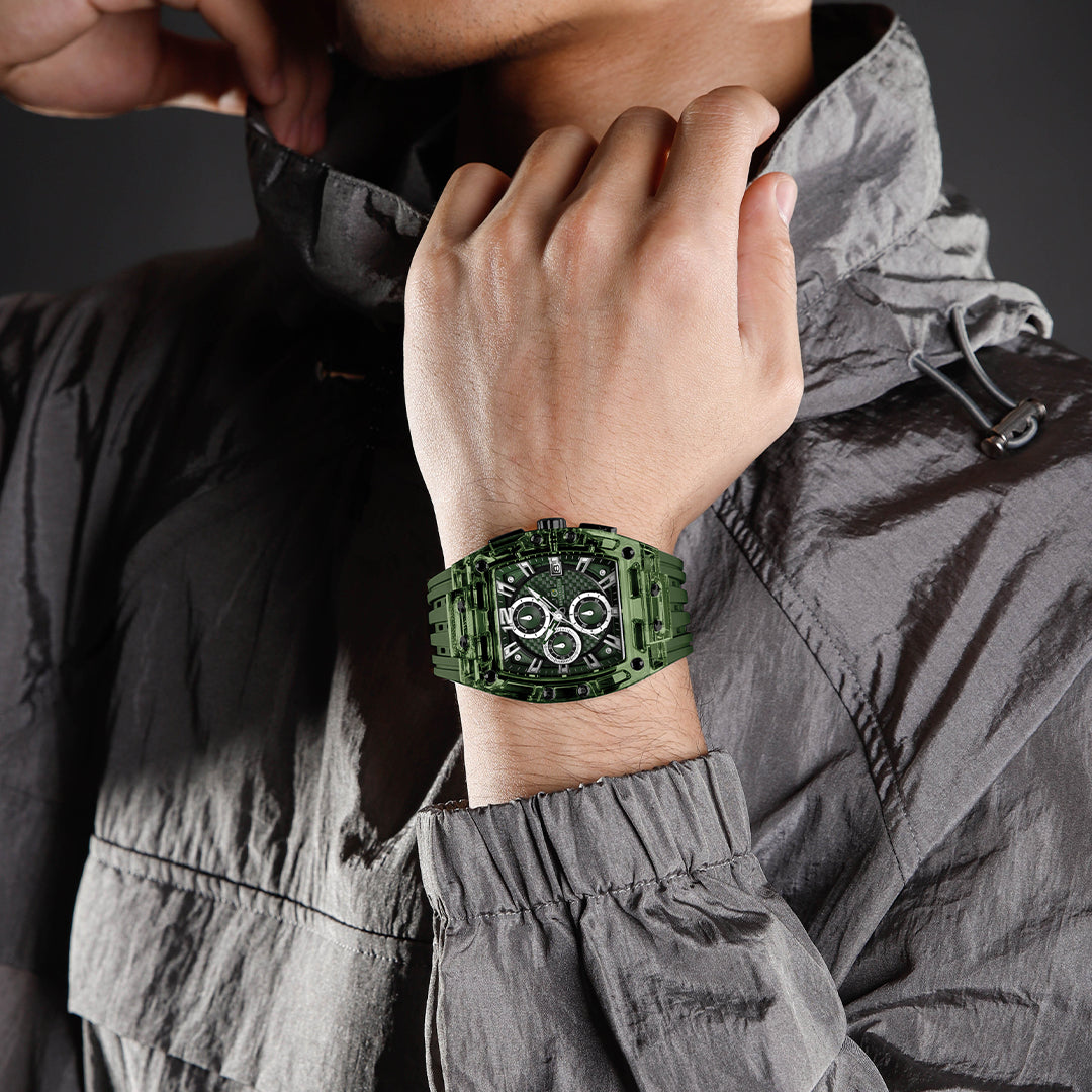 Carlington Nitro Analog Chronograph Men’s Polyurethane Strap Wrist Watch | Quartz Movement | Water & Shock Resistant Watch for Men | Casual & Formal Wear - CT_7105