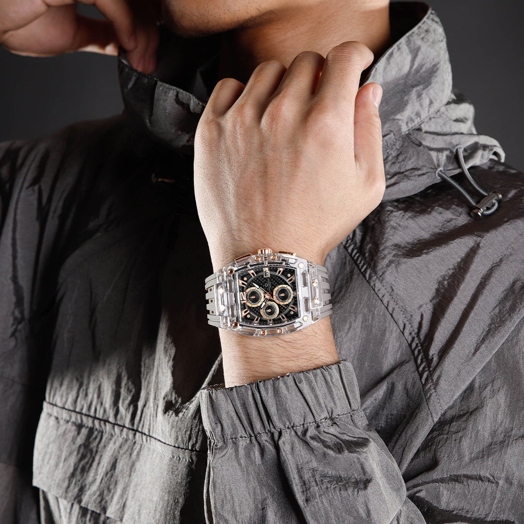 Carlington Nitro Analog Chronograph Men’s Polyurethane Strap Wrist Watch | Quartz Movement | Water & Shock Resistant Watch for Men | Casual & Formal Wear - CT_7105