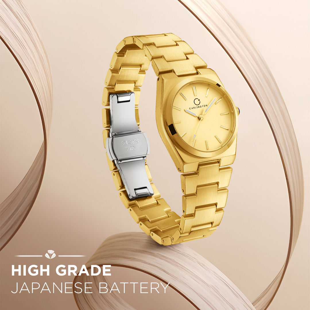 Carlington Diva Series Analog Women Wrist Watches with Stainless Steel Chain Strap | Premium Fashion Watches for Ladies | CT - 101