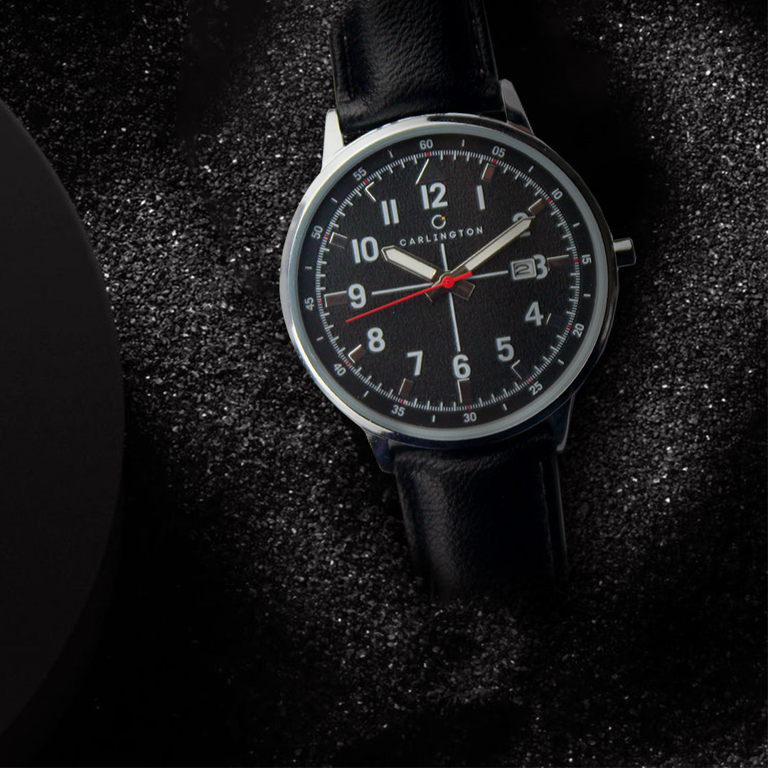 Carlington Aristocrat Series Analog Date Watches for Men with Premium Leather Strap - CT 1075