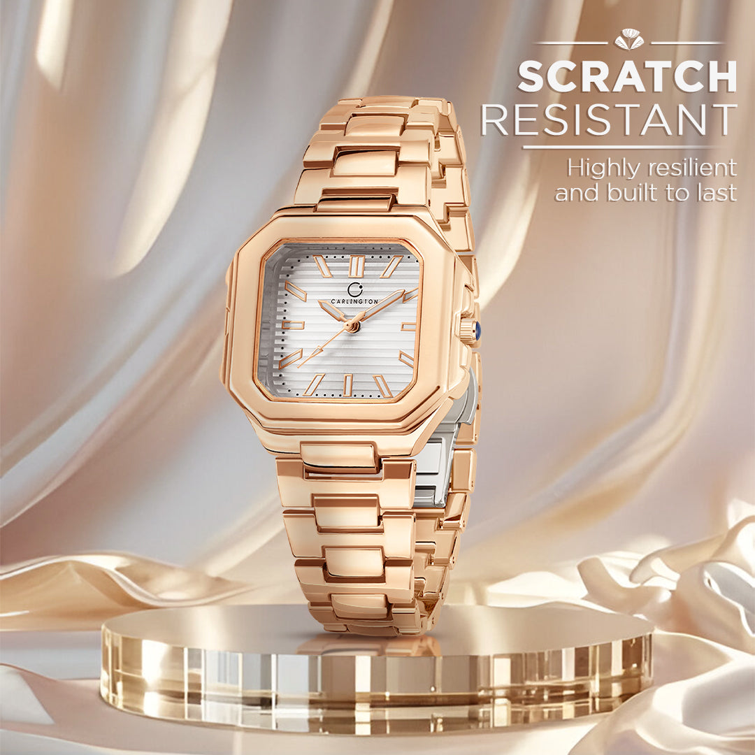 Carlington Diva Series Analog Women Wrist Watches with Stainless Steel Chain Strap | Premium Fashion Watches for Ladies | CT - 103