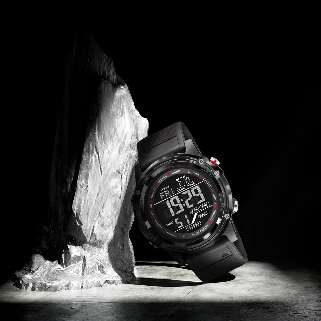 Carlington Velocity Series Analog-Digital Sports Watches for Men and Boys with Alarm, Stopwatch, Backlit Display, Dualtime, Silicone Rubber Strap, Water & Shock Resiatant - CT_8125