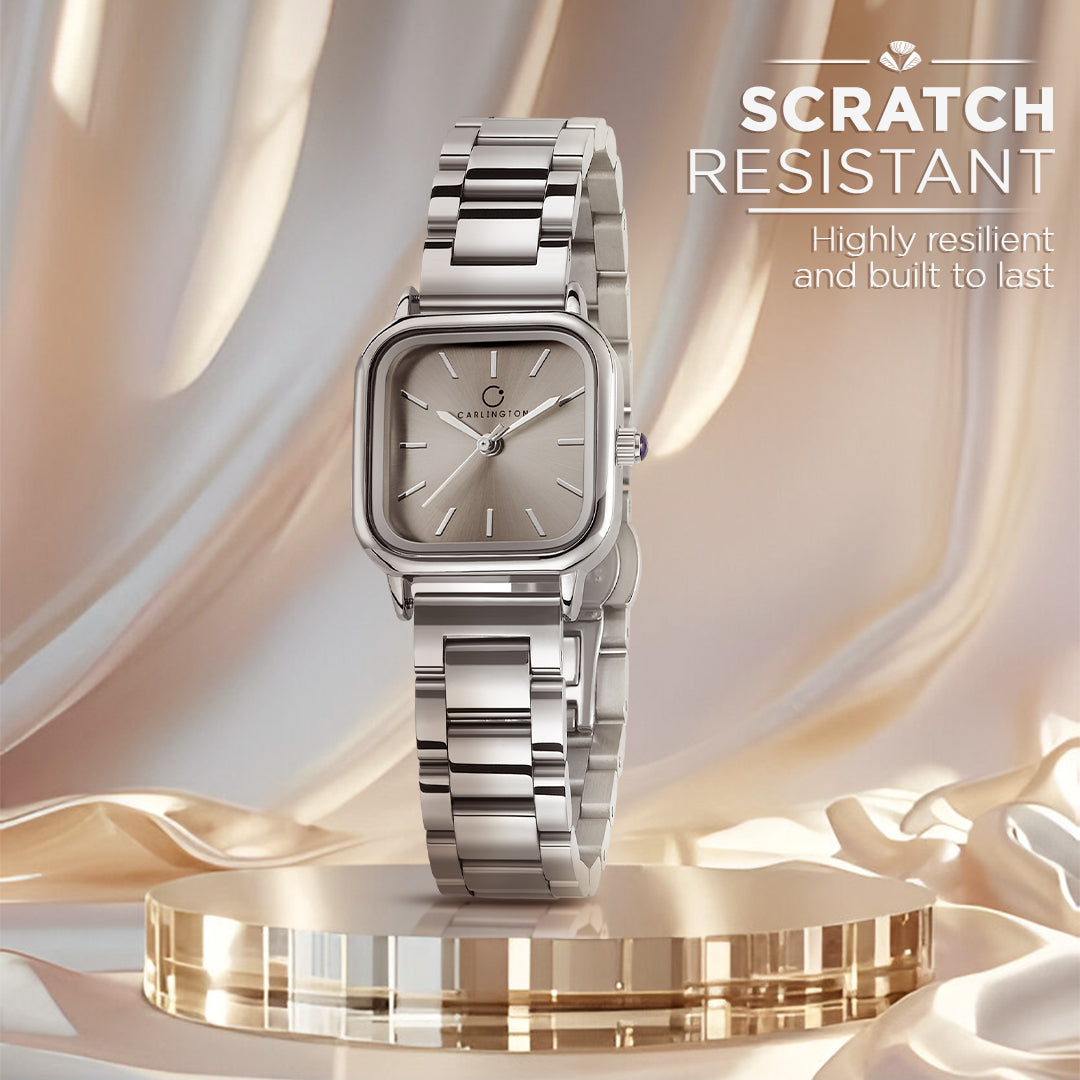 Carlington Diva Series Analog Women Wrist Watches with Stainless Steel Chain Strap | Premium Fashion Watches for Ladies | CT - 112