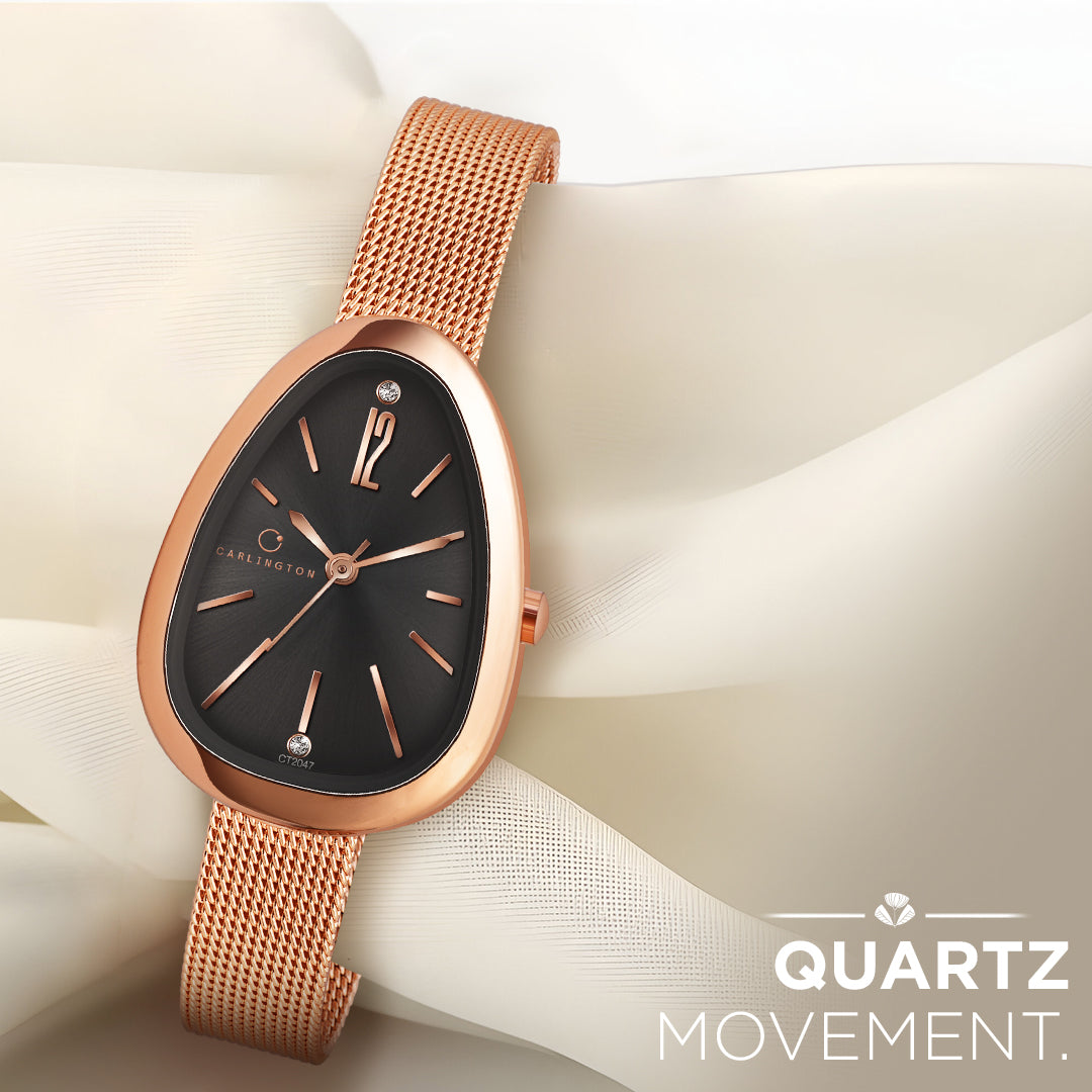 Iconic 2047 Rose Black Analog Womens Watch