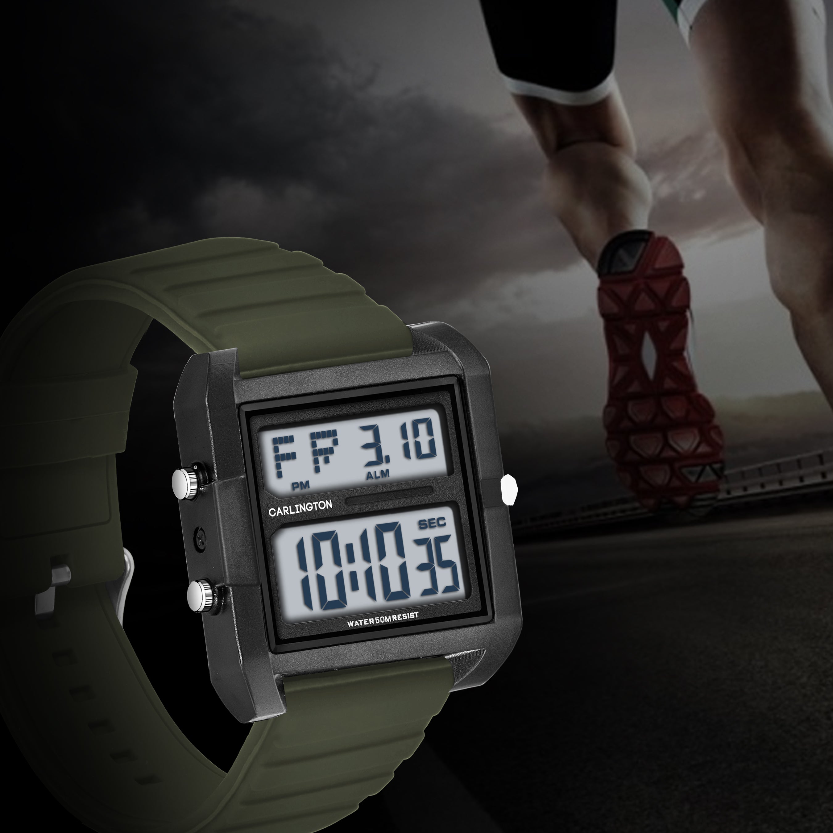 Carlington Endurance Series Digital Sports Watches For Men And Boys - CT_9136 Green