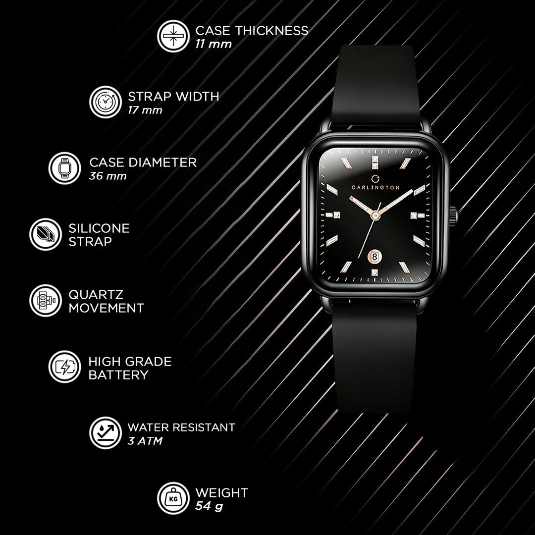 Carlington ASTRO 056 Black – Premium Men's Chronograph-Style Analog Quartz Watch