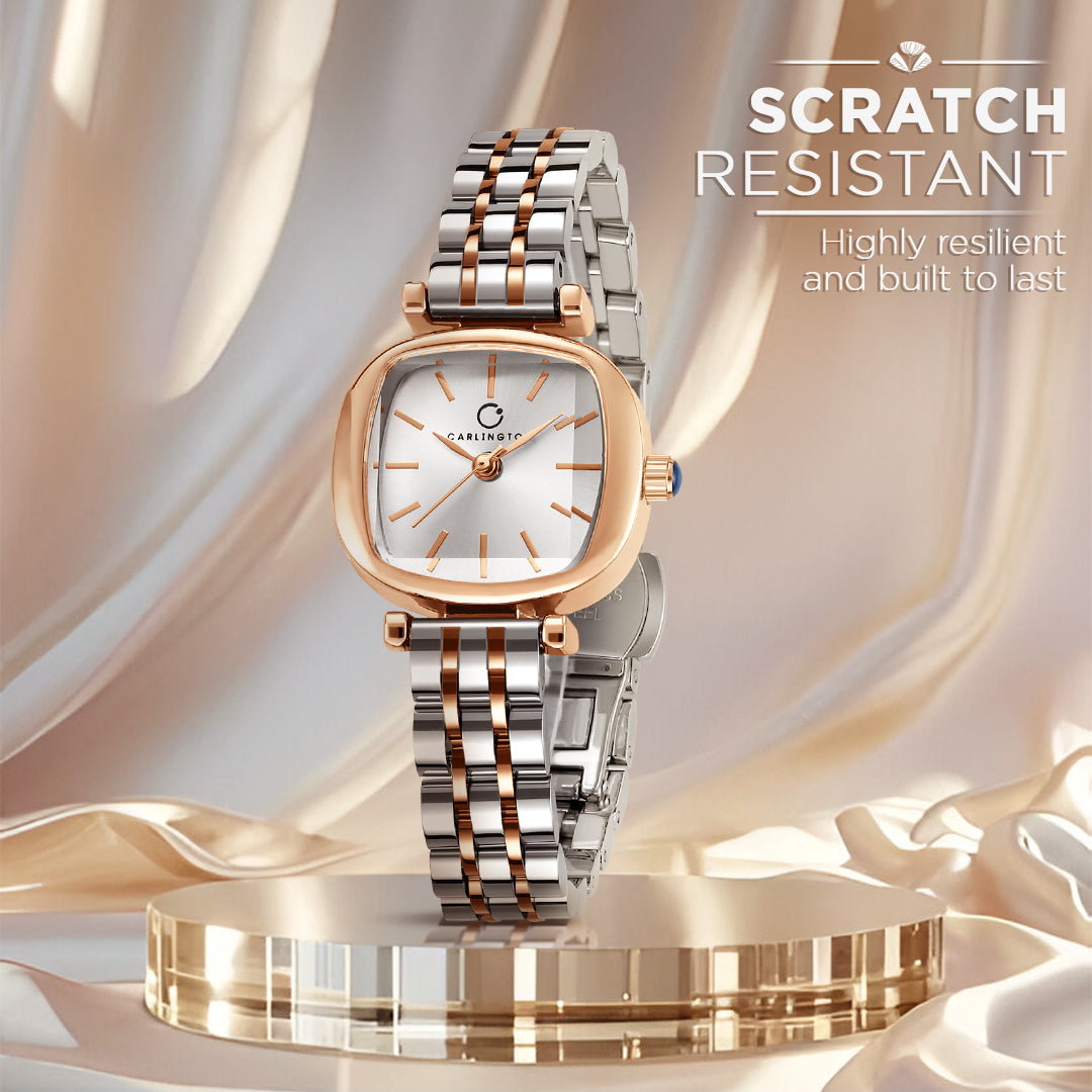 Carlington Diva Series Analog Women Wrist Watches with Stainless Steel Chain Strap | Premium Fashion Watches for Ladies | CT - 106