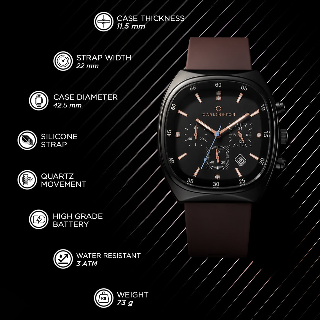 Carlington Astro Series Premium Gents Wrist Watches Analog Watch - For Men Astro 051 Brown