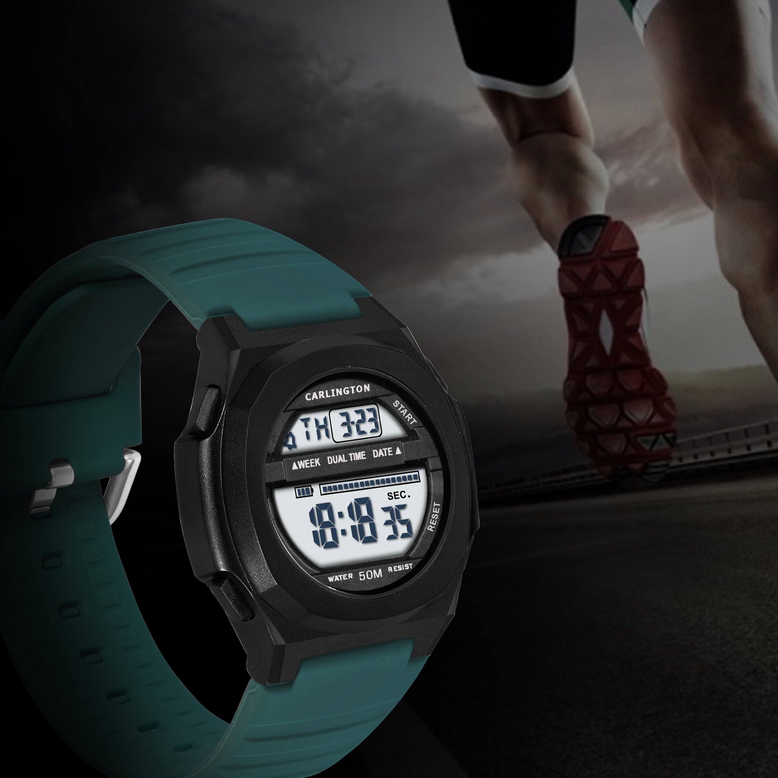 Carlington Endurance Series Digital Sports Watches For Men & Women - CT_9117 Teal