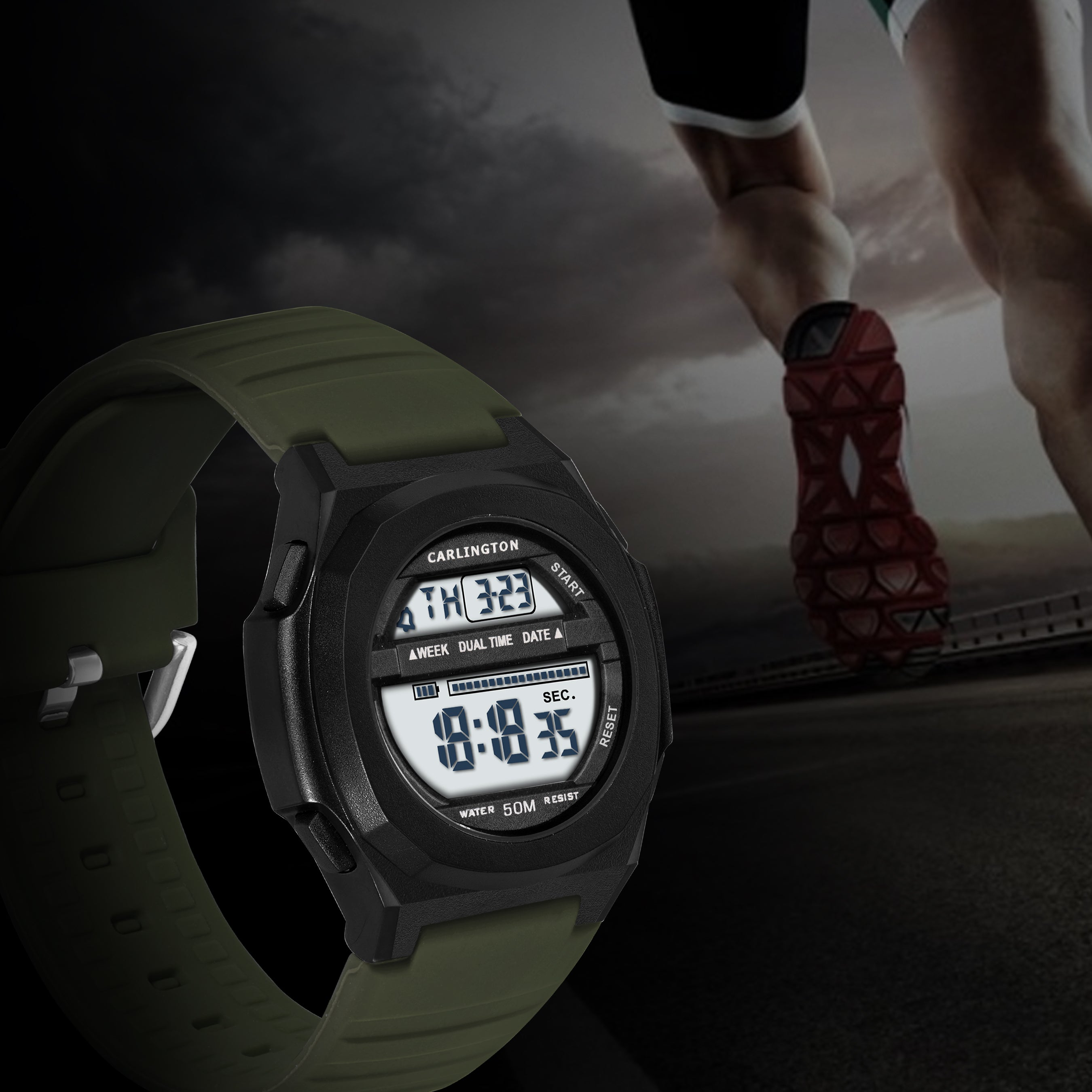 Carlington Endurance Series Digital Sports Watches For Men & Women - CT_9117 Green