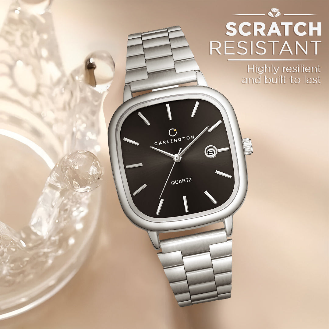 Carlington Classic Series Analog Men Wrist Watches with Stainless Steel Strap & Date Display | Premium Fashion Watches for Gents | CT - 5010