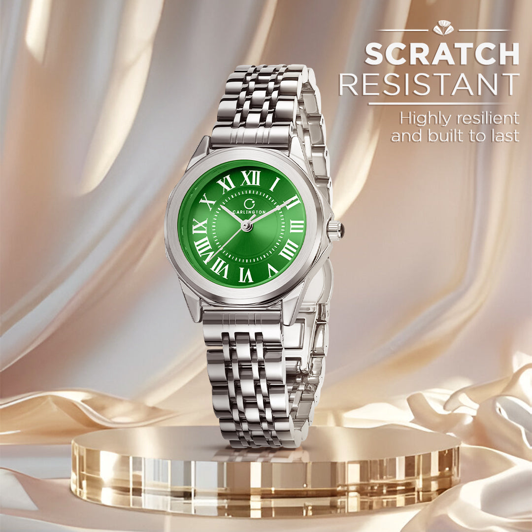 Carlington Diva Series Analog Women Wrist Watches with Stainless Steel Chain Strap | Premium Fashion Watches for Ladies | CT - 104