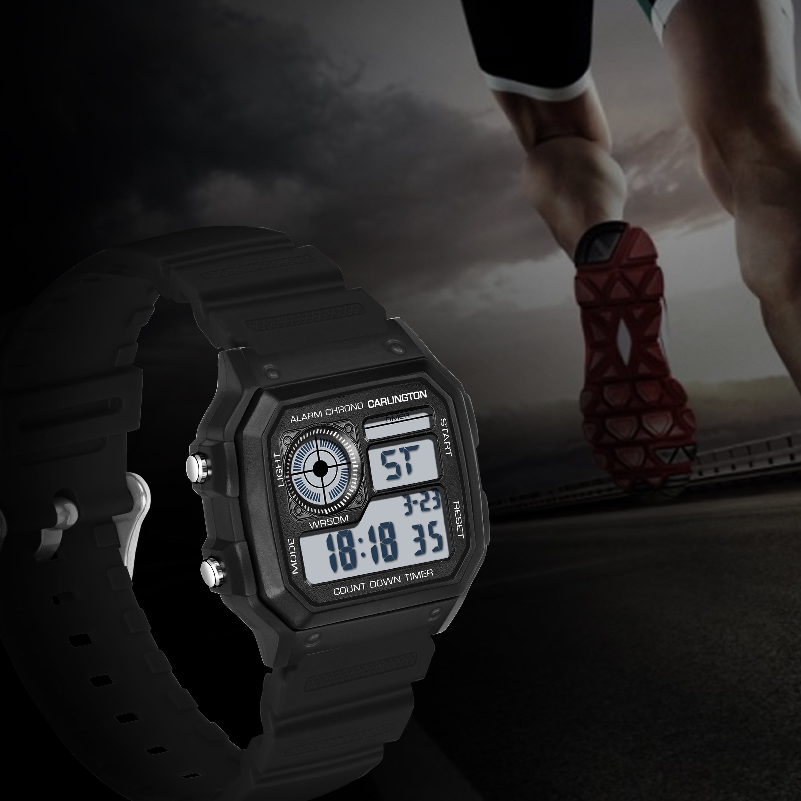 Carlington Endurance Series Digital Sports Watches For Men & Women - CT_9079 Black