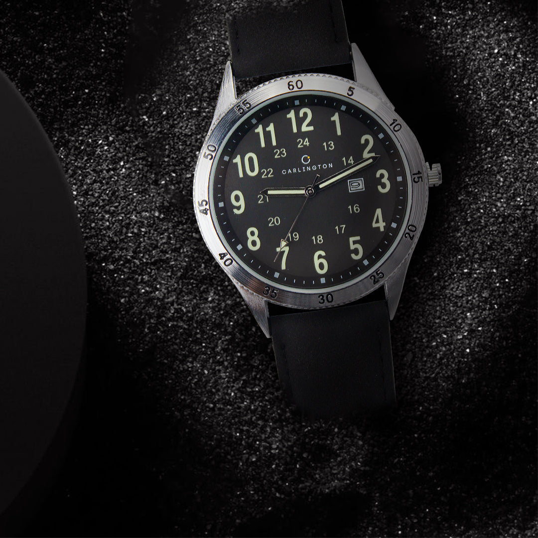 Carlington Aristocrat Series Analog Date Watches for Men with Premium Leather Strap - CT 1076