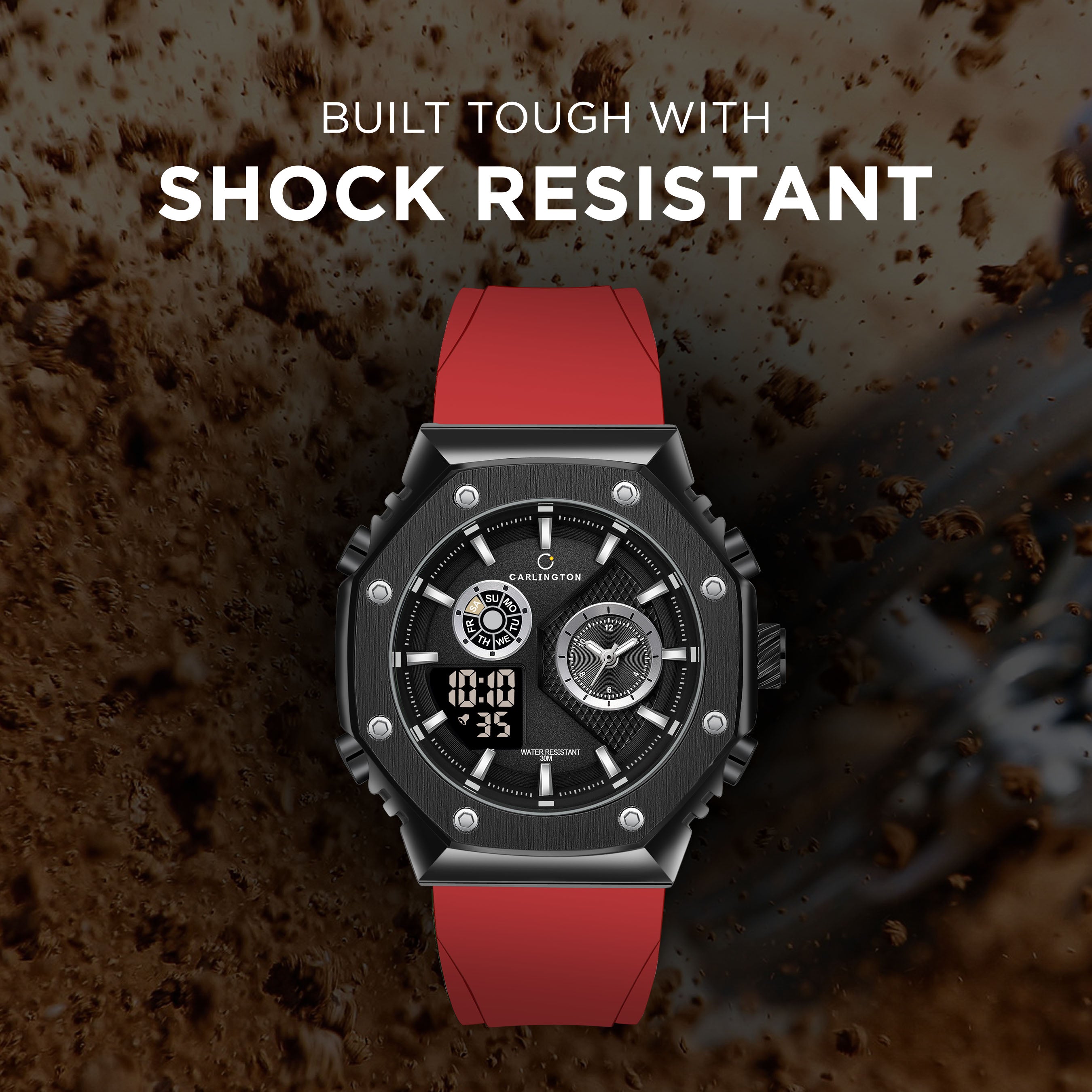 Exclusive 7711 Red Analog Wrist Watch