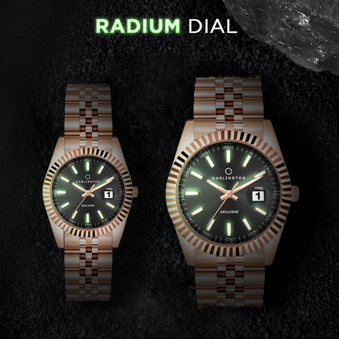 Carlington Exclusive Series 8811 Rose Black Men + 8811 Rose Black Women Analog Wrist Watch For couple