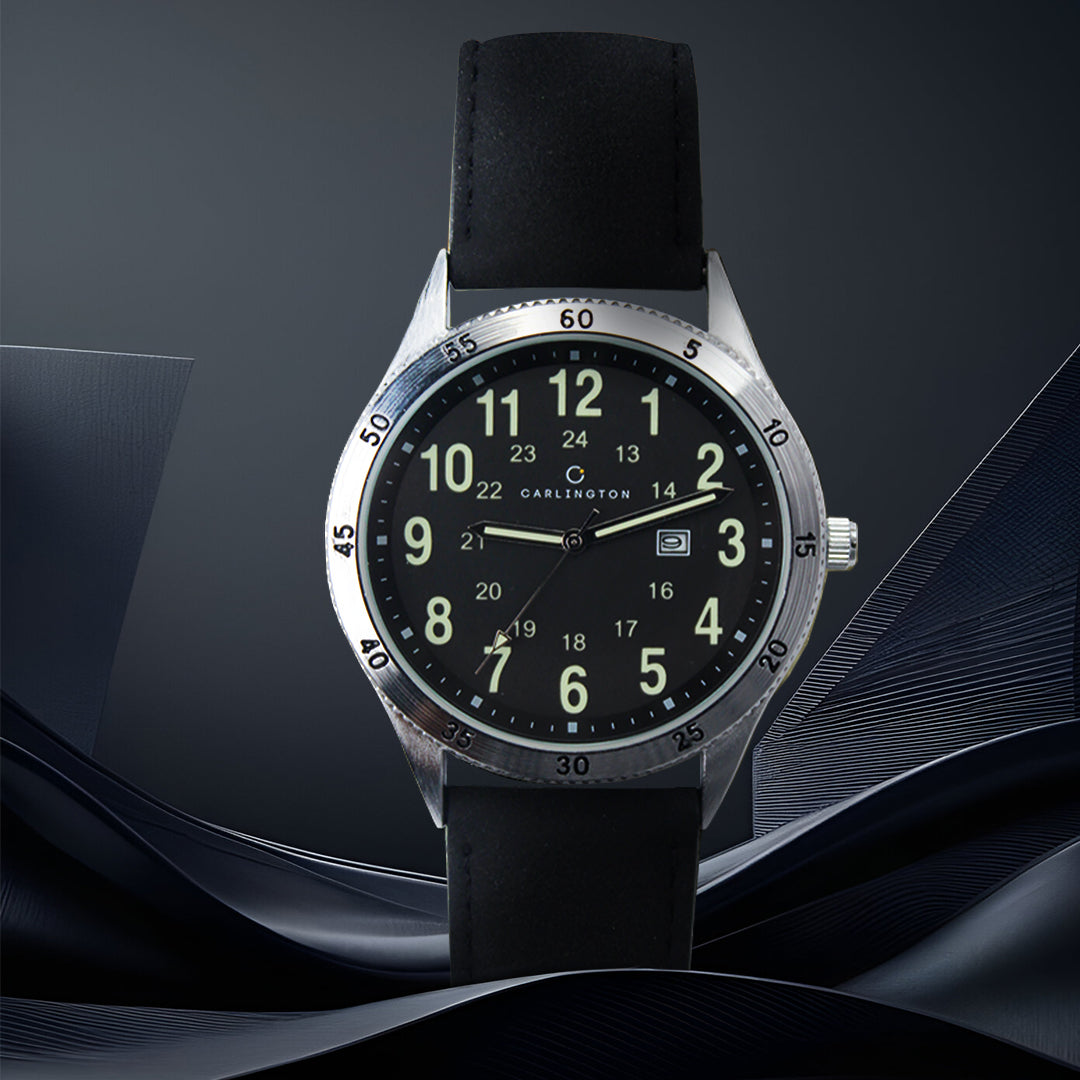 Carlington Aristocrat Series Analog Date Watches for Men with Premium Leather Strap - CT 1076