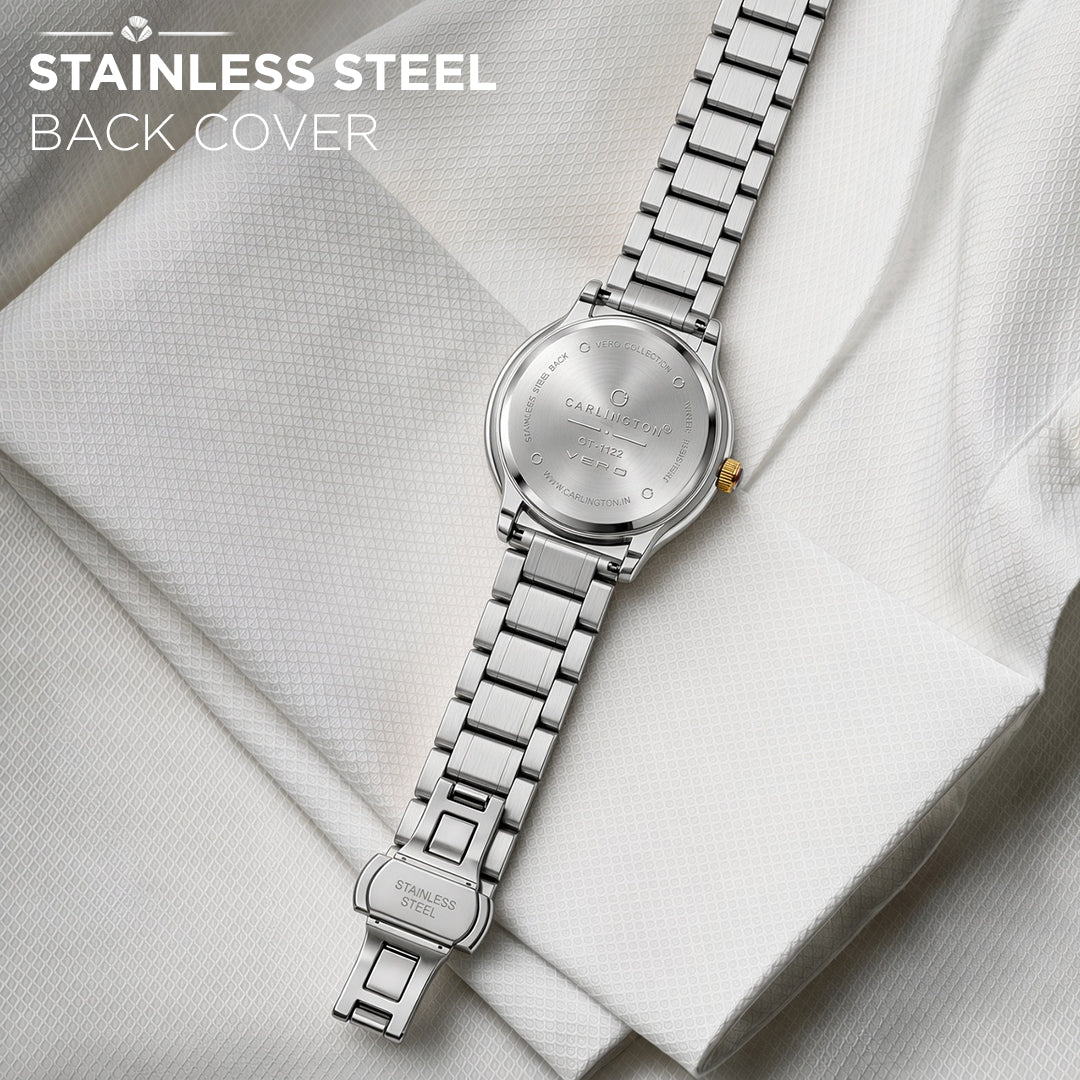 Carlington Vero Series Slim Analog Wrist Watches Stainless Steel Strap for Men CT1122