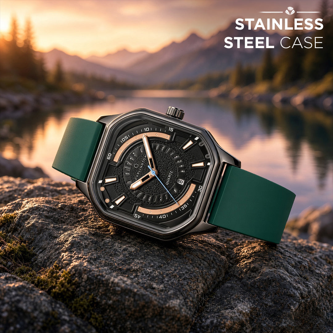 Carlington ASTRO 052 Geodetic Green – Premium Men's Analog Quartz Watch