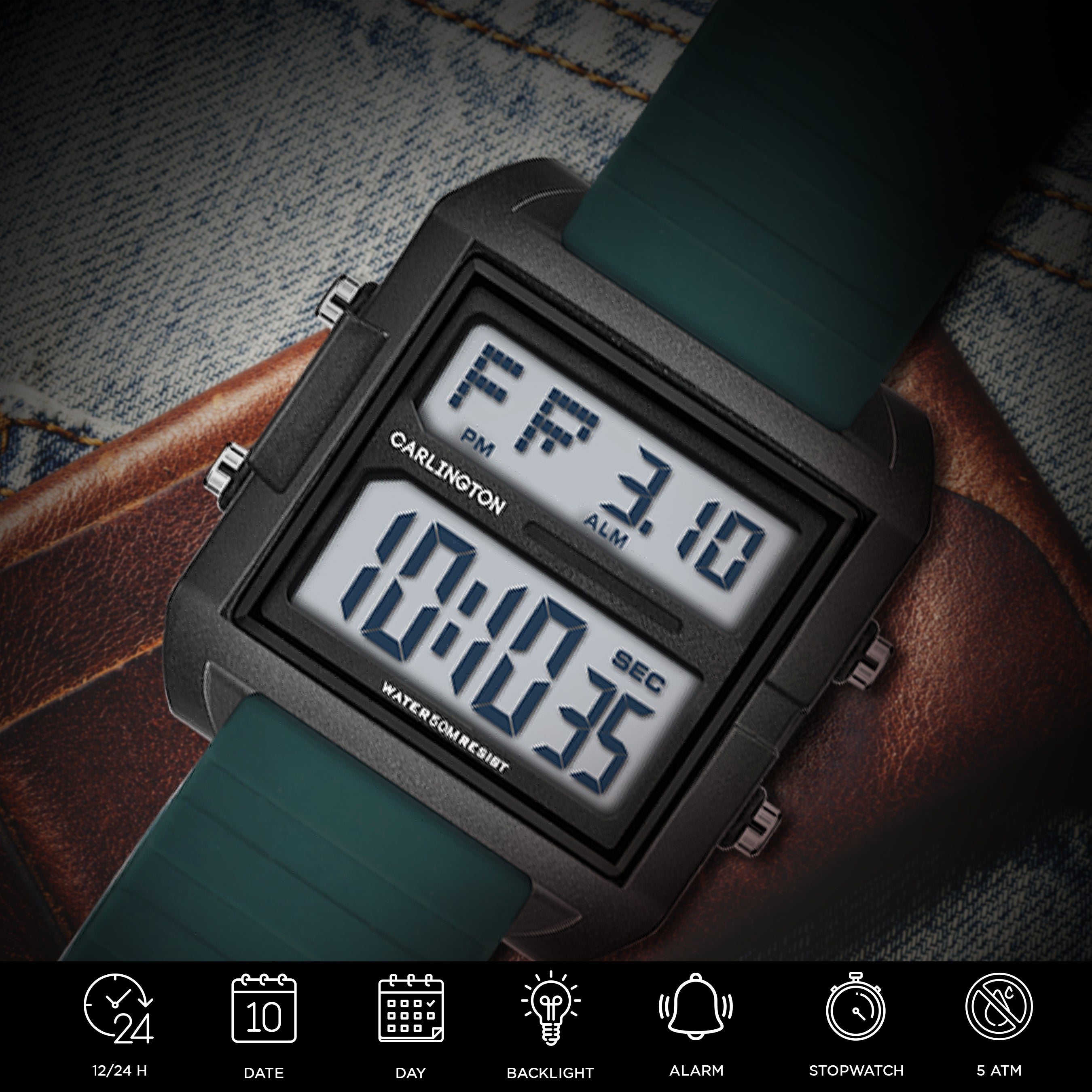 Carlington Endurance Series Digital Sports Watches For Men And Boys - CT_9136 Teal