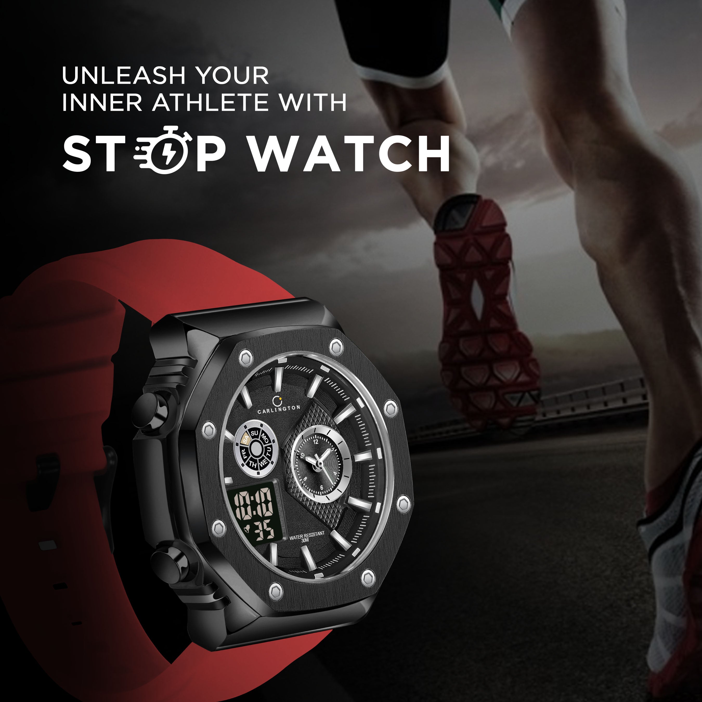 Exclusive 7711 Red Analog Wrist Watch
