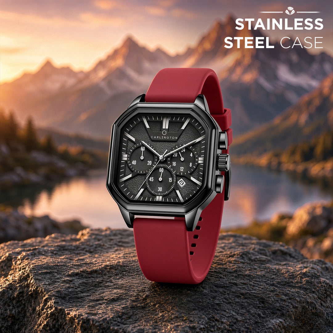 Carlington ASTRO 053 Fashion Red – Premium Men's Chronograph-Style Analog Quartz Watch