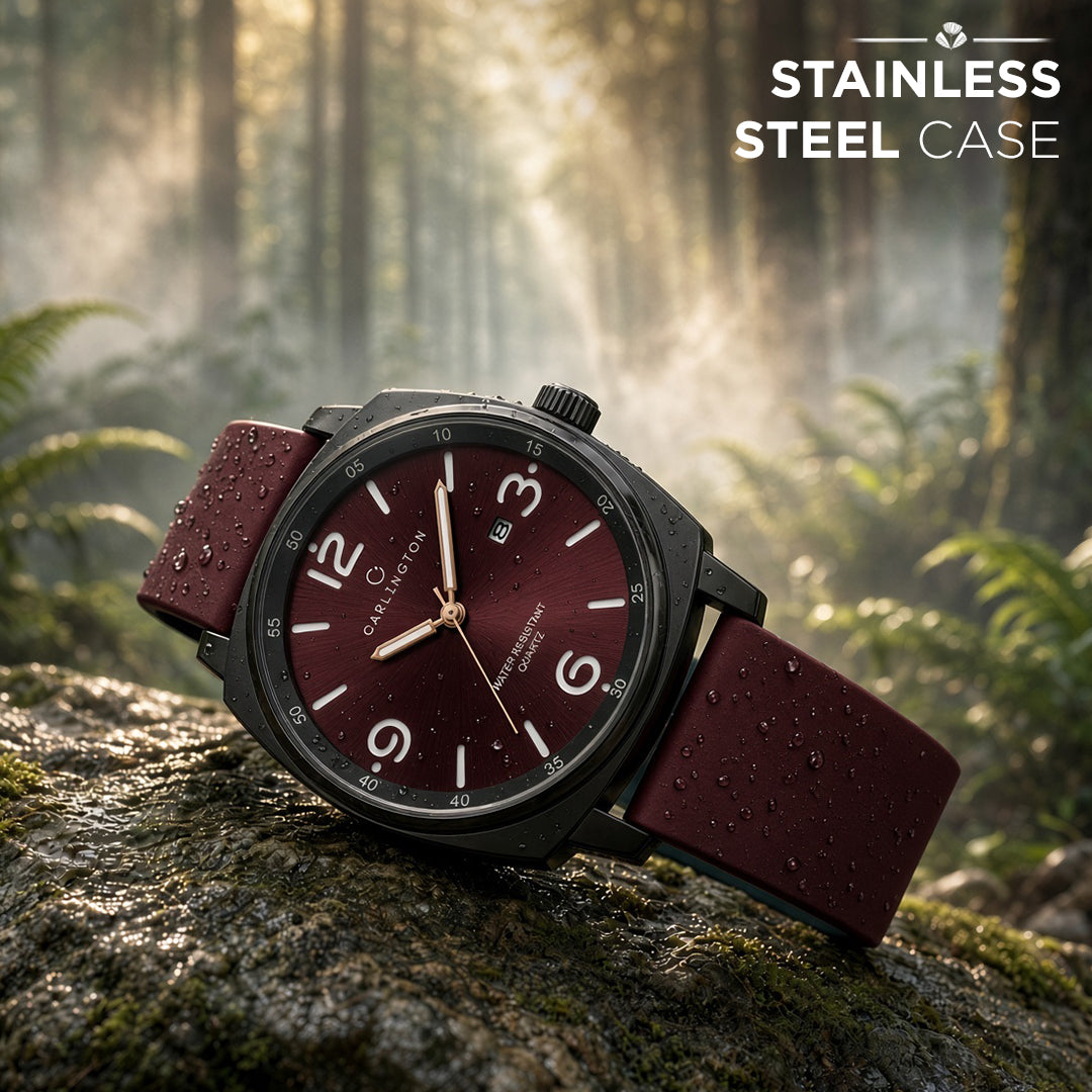 Carlington ASTRO 054 Berry Red – Premium Men's Chronograph-Style Analog Quartz Watch