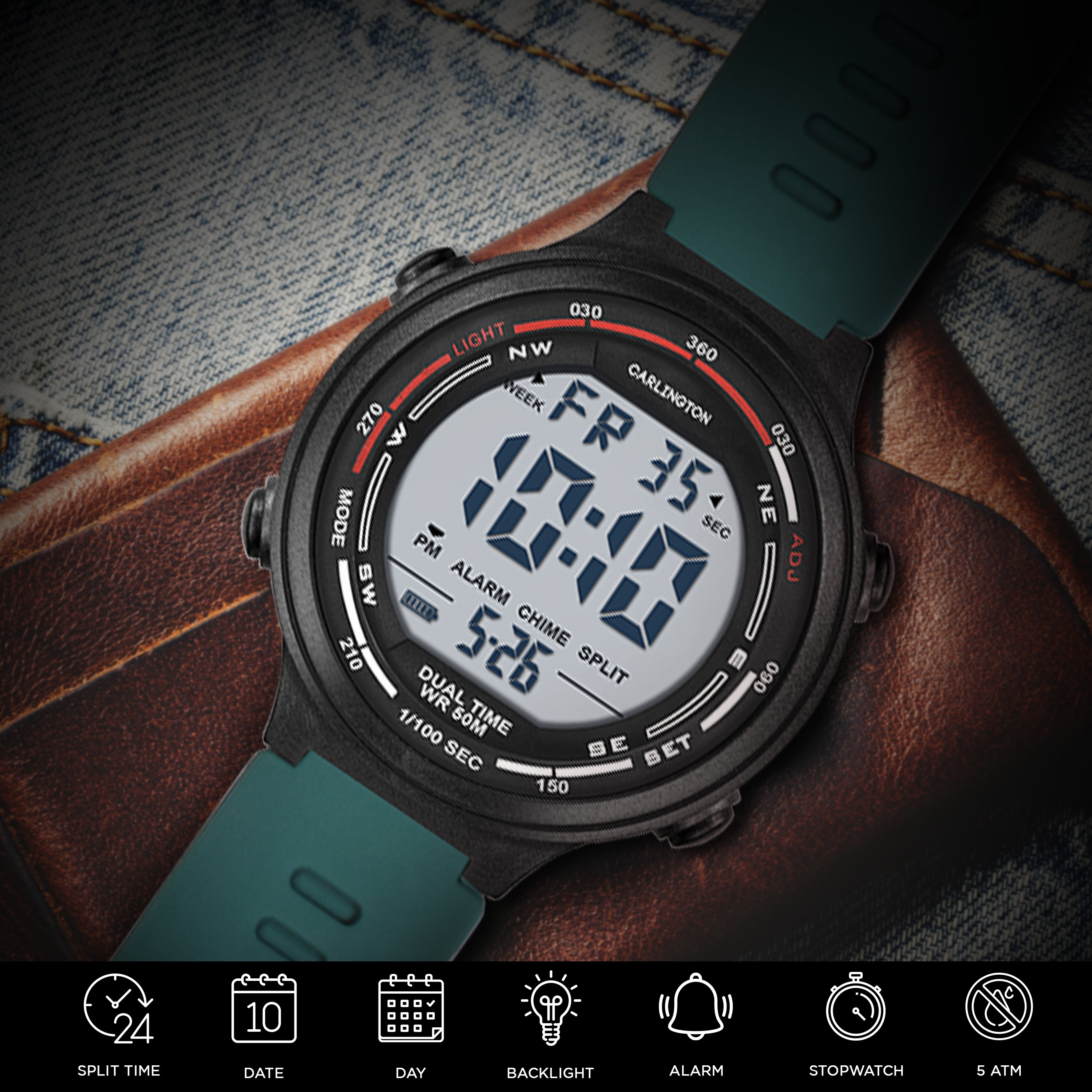Carlington Endurance Series Digital Sports Watches For Men And Boys - CT_9120 Teal