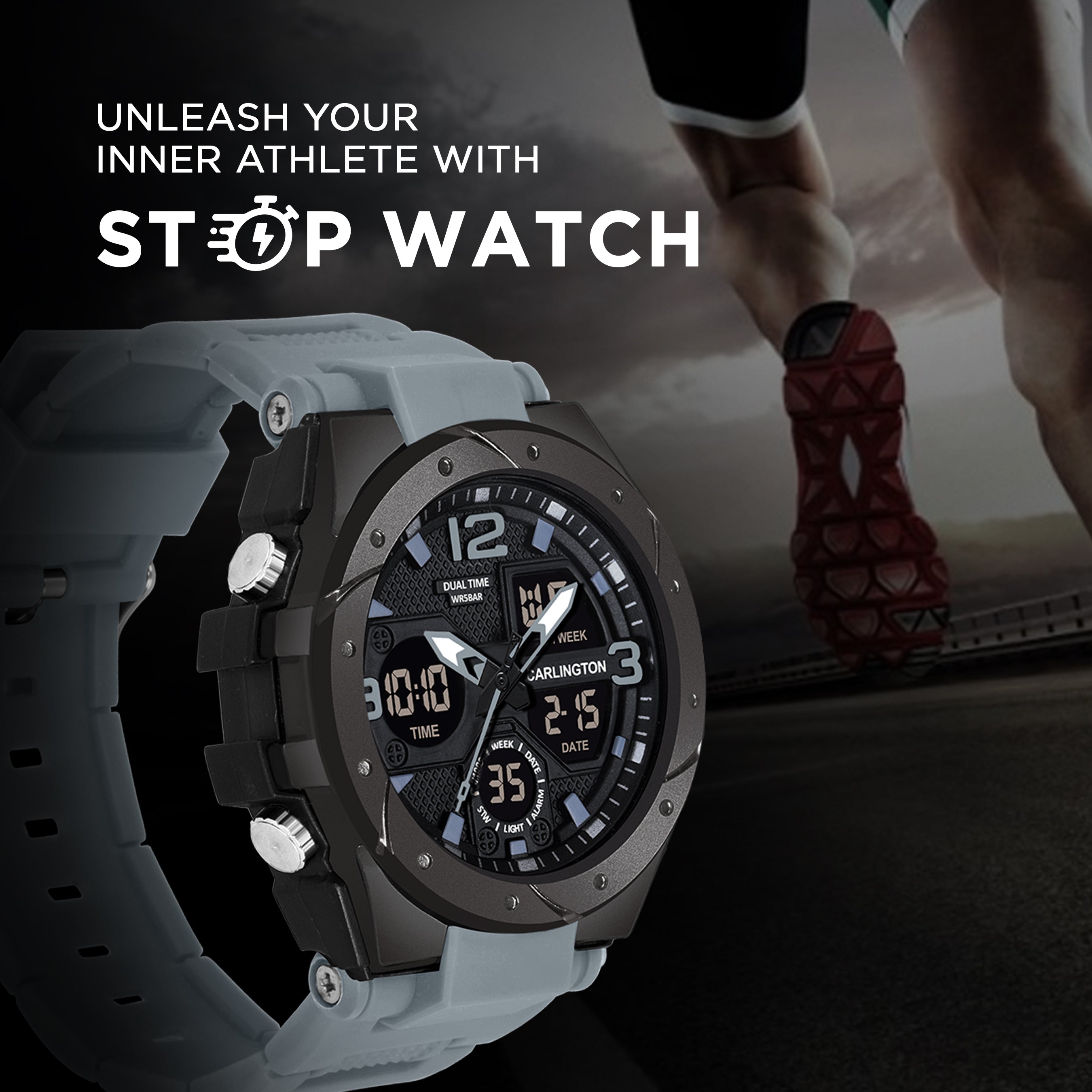 Carlington Analog Digital Sports Watch - 9105