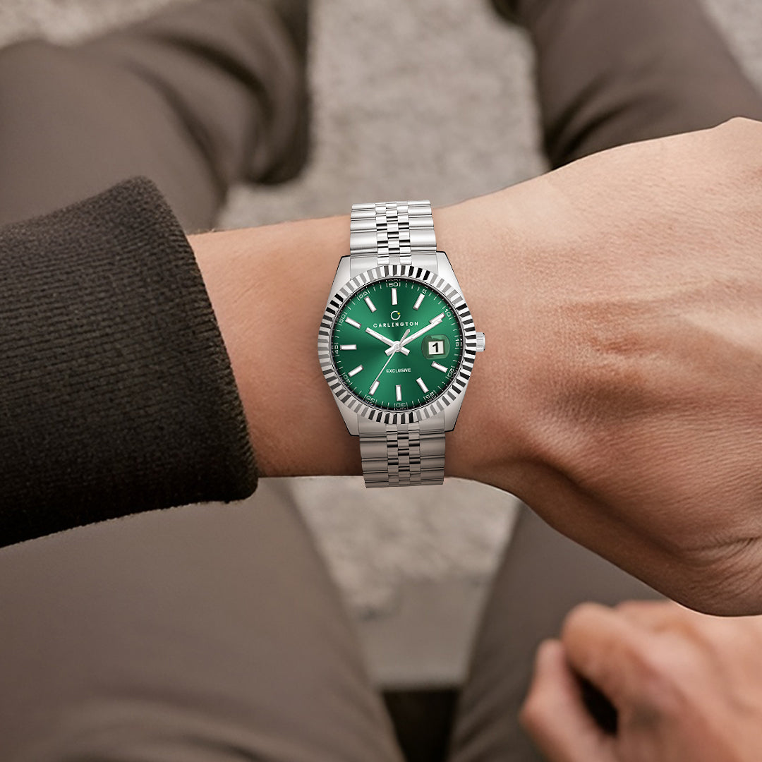 Exclusive 8811 Steel Green Gents Analog Watch