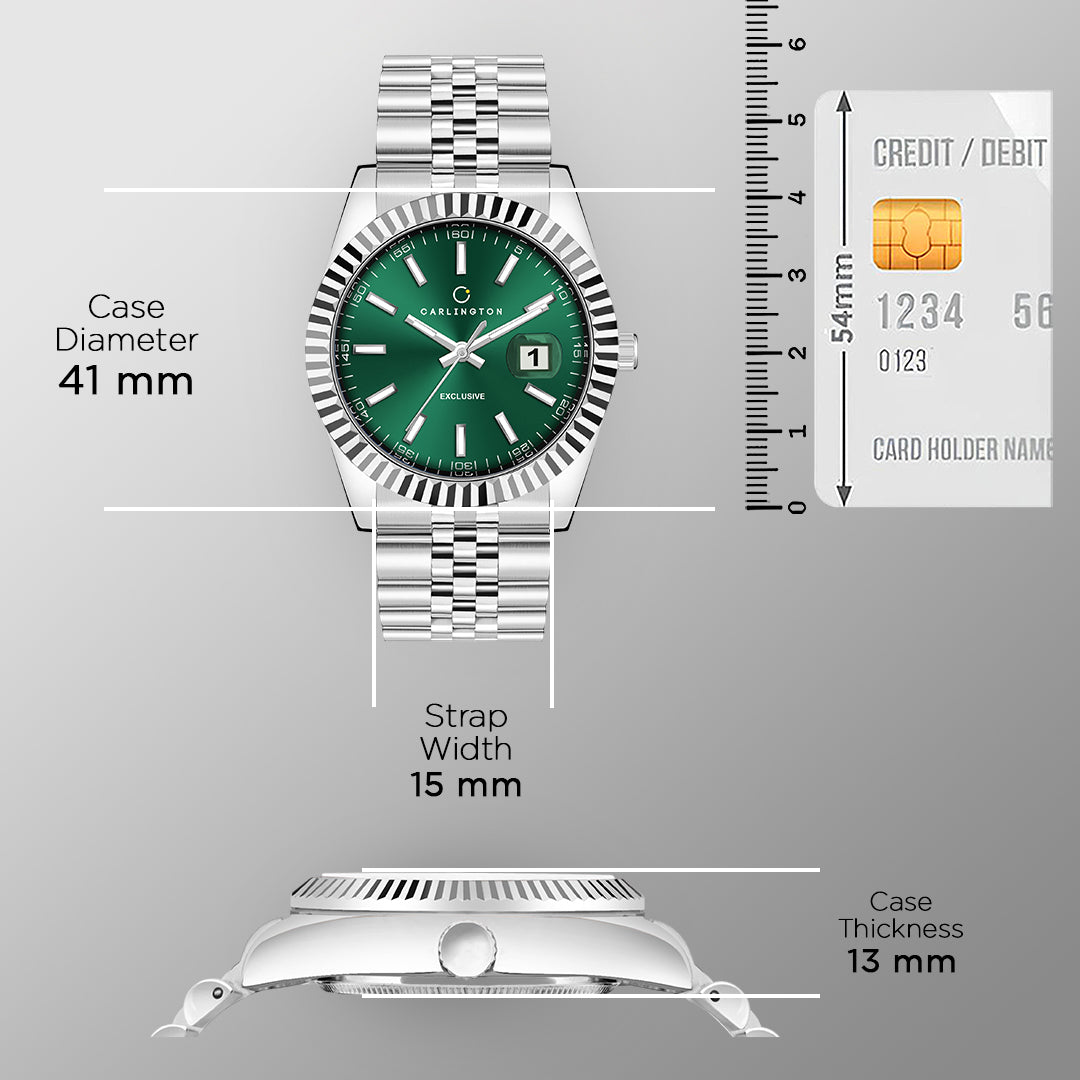 Exclusive 8811 Steel Green Gents Analog Watch