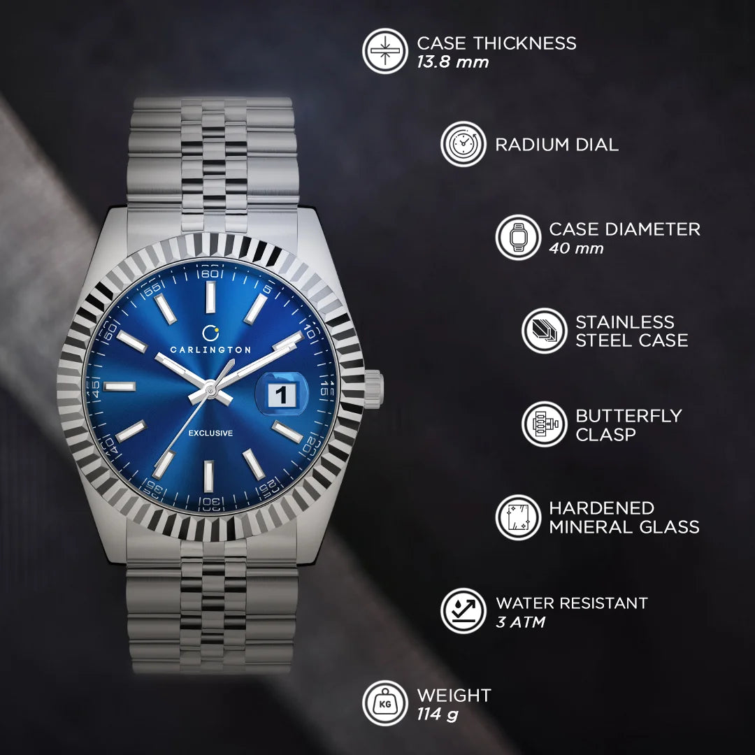 Exclusive 8811 Steel Blue Gents Analog Watch