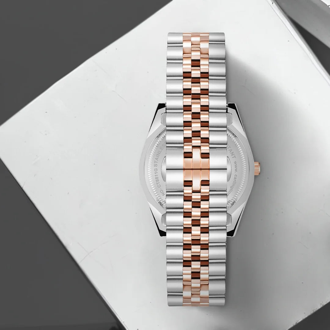 Exclusive 8811 Two Tone Black Gents Analog Watch