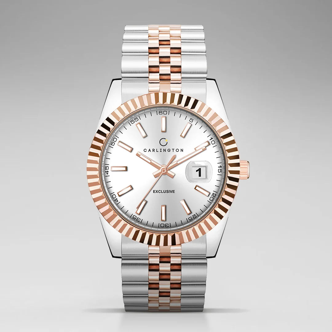 Exclusive 8811 Two Tone Silver Gents Analog Watch