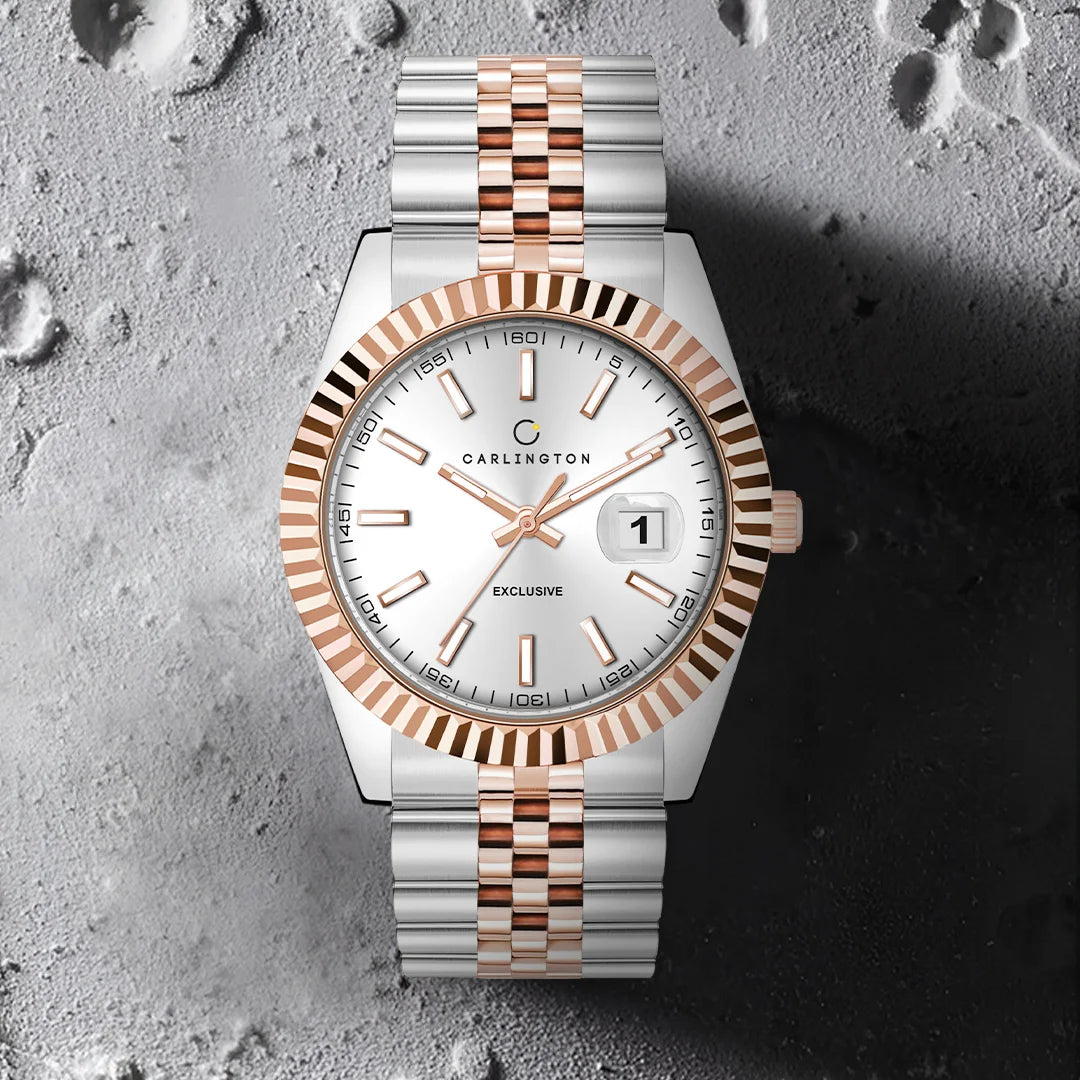 Exclusive 8811 Two Tone Silver Gents Analog Watch