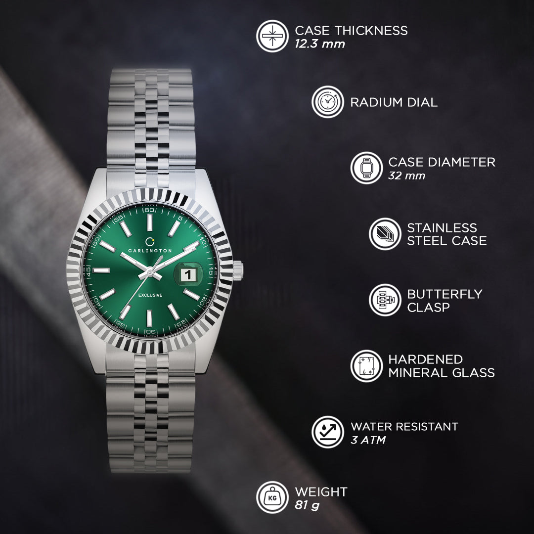 Exclusive 8811 Steel Green Ladies Analog Watch