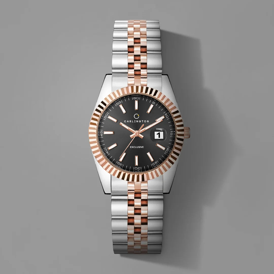 Exclusive 8811 Two Tone Black Ladies Analog Watch