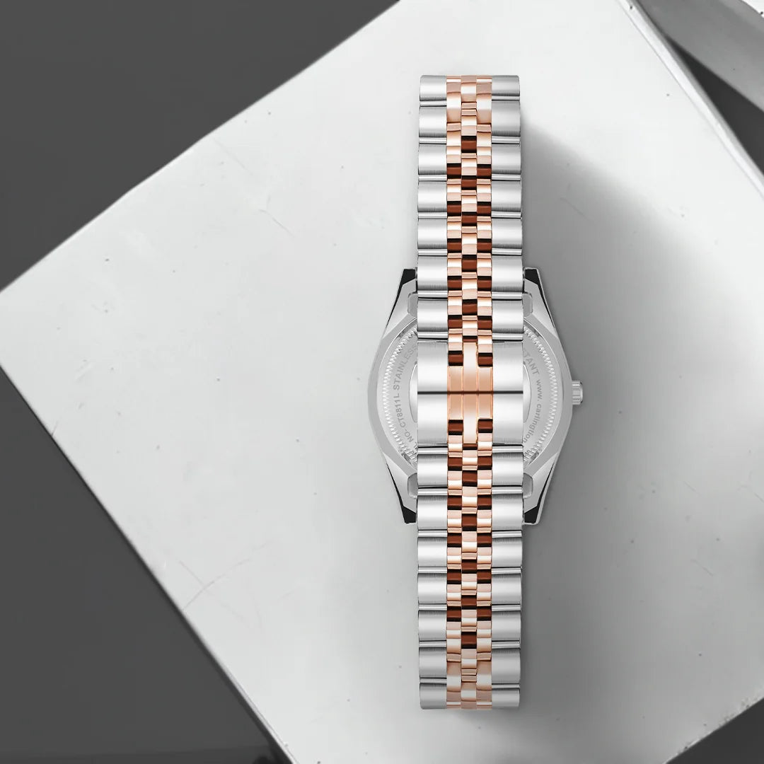 Exclusive 8811 Two Tone Black Ladies Analog Watch