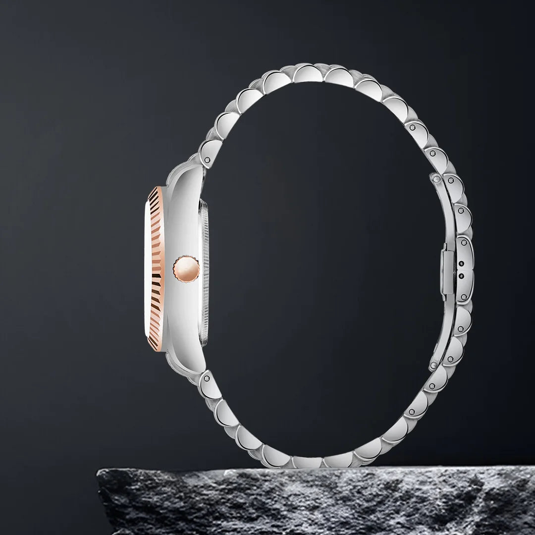 Exclusive 8811 Two Tone Rose Ladies Analog Watch