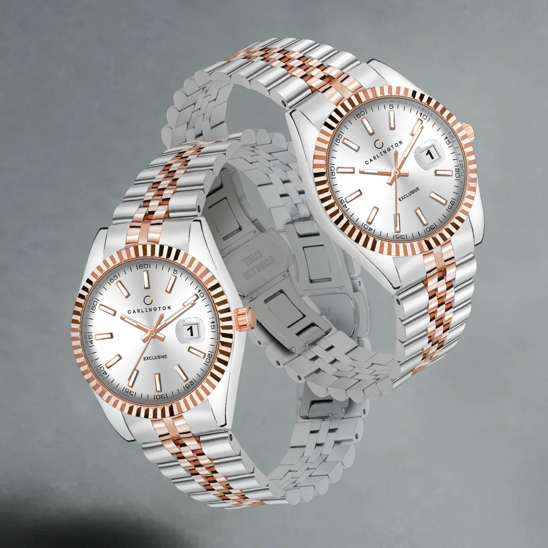 Exclusive 8811 Two Tone Silver Ladies Analog Watch