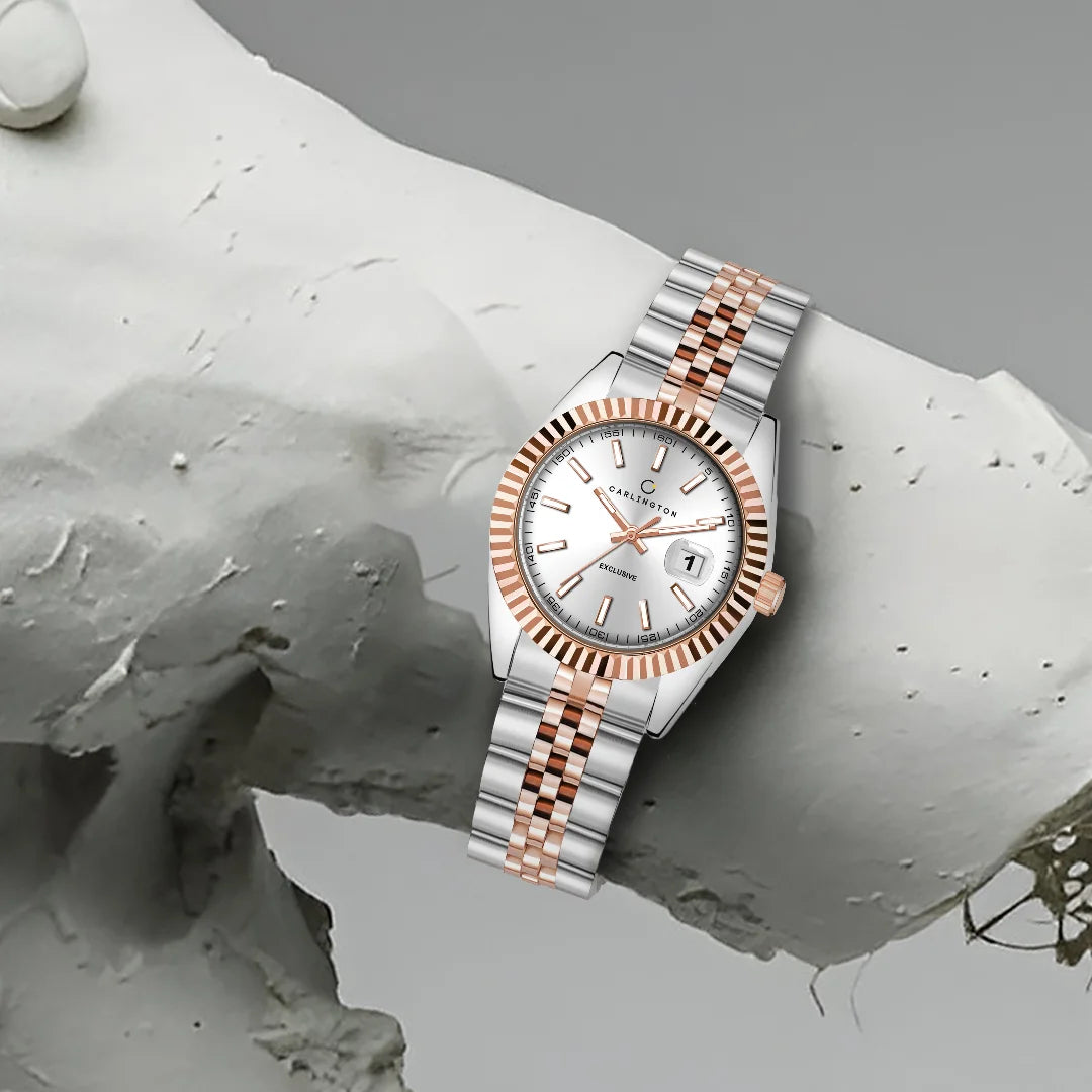 Exclusive 8811 Two Tone Silver Ladies Analog Watch