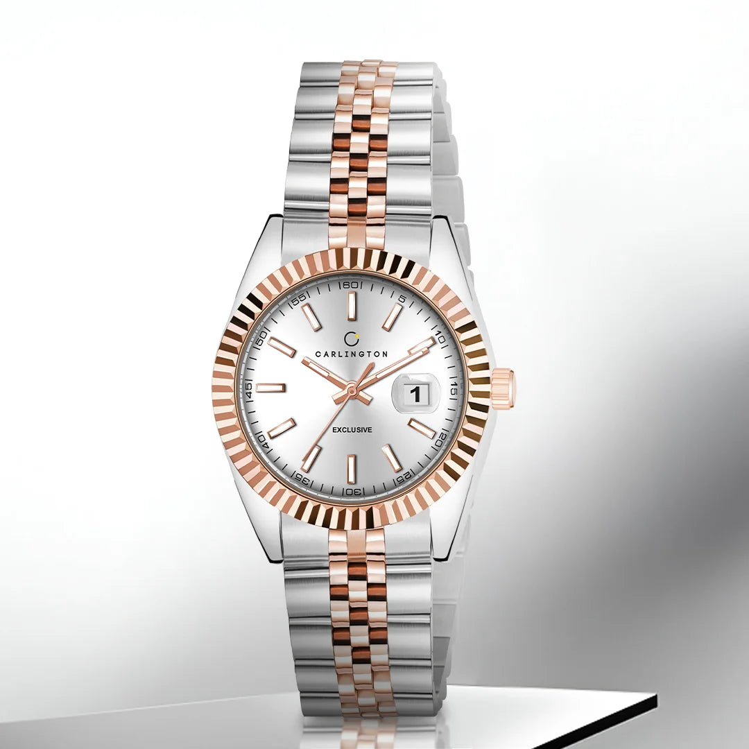 Exclusive 8811 Two Tone Silver Ladies Analog Watch