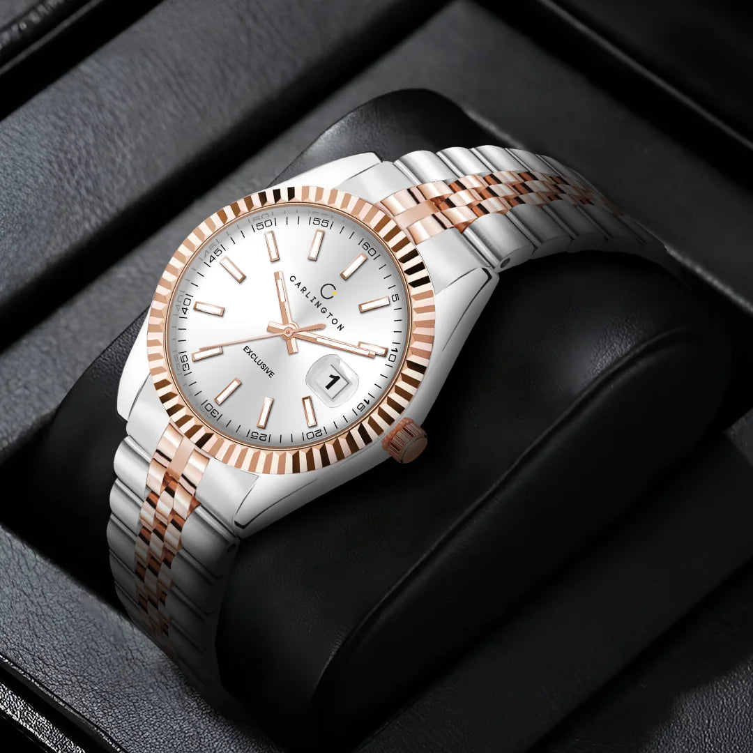 Exclusive 8811 Two Tone Silver Ladies Analog Watch